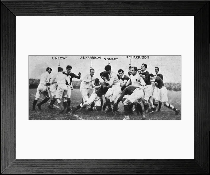 Framed Print : England v Ireland rugby match 1914