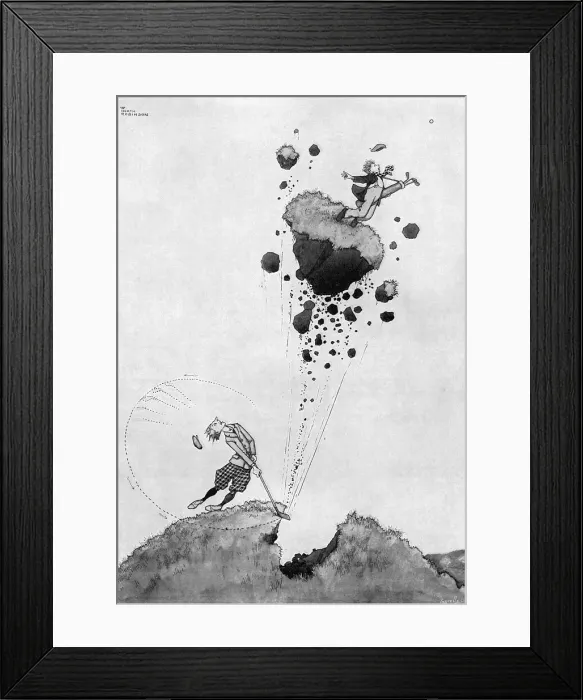 Framed Print : Unwavering Divotion by Heath Robinson - golf cartoon