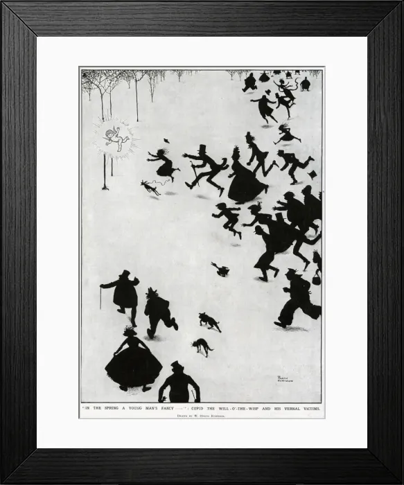 Framed Print : In the Spring a Young mans Fancy by Heath Robinson Framed Print : In the Spring a Young mans Fancy by Heath Robinson
