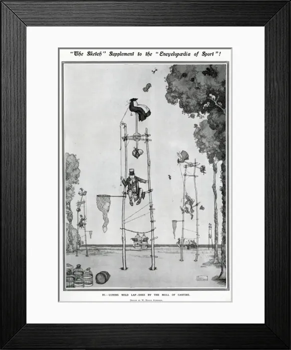 Framed Print : Encyclopaedia of Sport - Luring Wild Lap-Dogs Framed Print : Encyclopaedia of Sport - Luring Wild Lap-Dogs