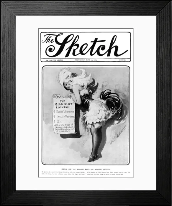Framed Print : Sketch cover - midnight cocktail for the Midnight Ball Framed Print : Sketch cover - midnight cocktail for the Midnight Ball