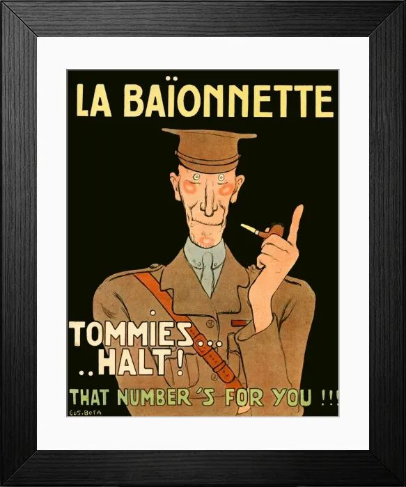 Framed Print : La Baionnette cover - French impression of British officer Framed Print : La Baionnette cover - French impression of British officer
