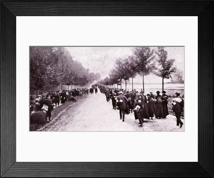 Framed Print : WW1 - Belgian Refugees on road to Brussels from Tirlemont Framed Print : WW1 - Belgian Refugees on road to Brussels from Tirlemont