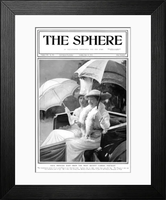 Framed Print : Sphere front cover - Princess Mary driving in a carriage Framed Print : Sphere front cover - Princess Mary driving in a carriage