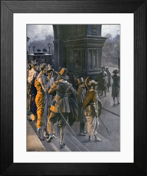 Framed Print : The 1914 Season - a Fancy Dress Ball by Matania Framed Print : The 1914 Season - a Fancy Dress Ball by Matania