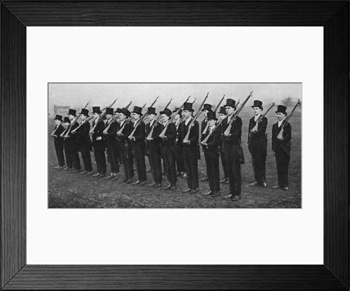 Framed Print : Eton College Office Training Corps drilling before lessons Framed Print : Eton College Office Training Corps drilling before lessons
