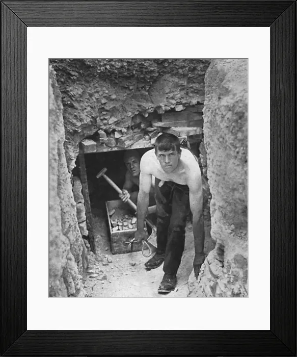 Framed Print : Durham miners as sappers, WW1 Framed Print : Durham miners as sappers, WW1