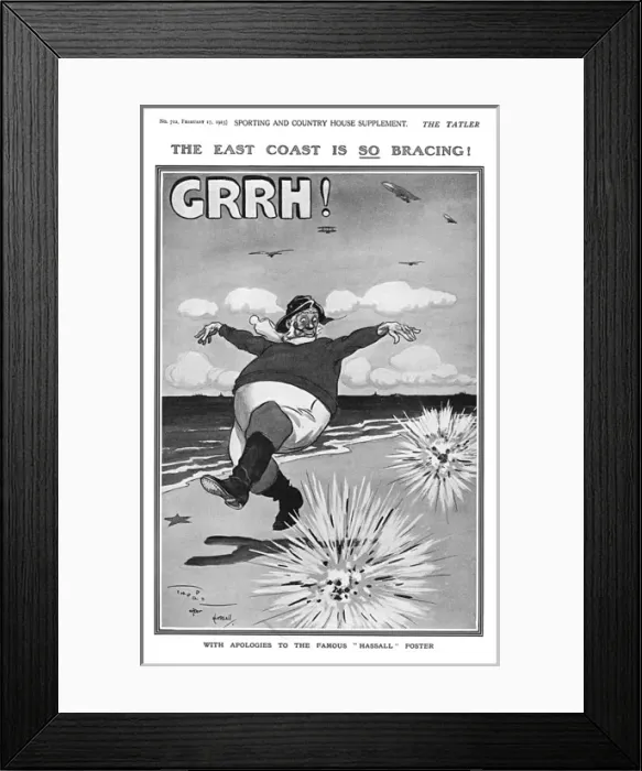 Framed Print : The East Coast is SO bracing, WW1 cartoon Framed Print : The East Coast is SO bracing, WW1 cartoon