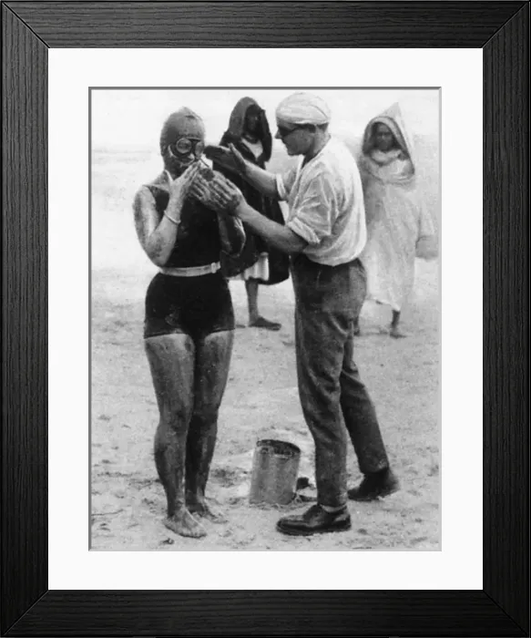 Framed Print : Mercedes Gleitze greased for Gibraltar swim Framed Print : Mercedes Gleitze greased for Gibraltar swim