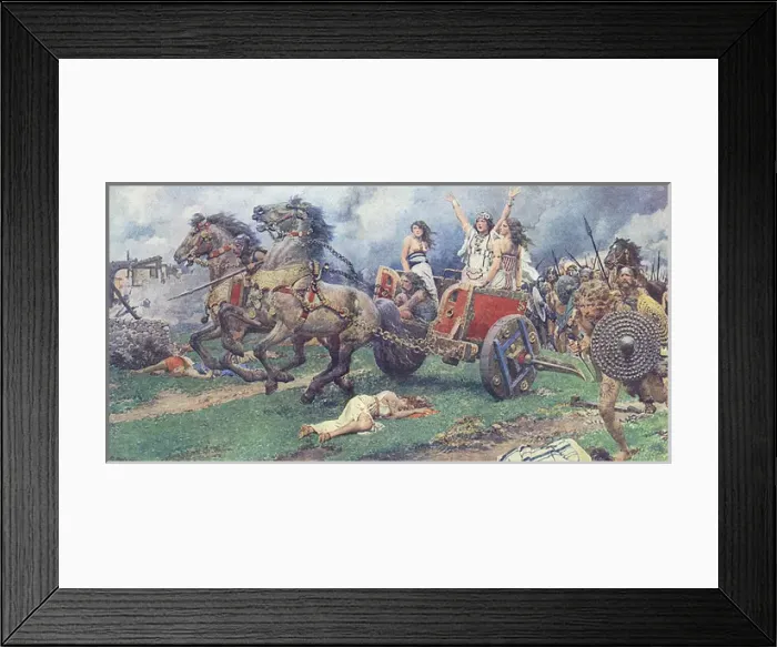 Framed Print : Boadicea leading Iceni revolt by Fortunino Matania Framed Print : Boadicea leading Iceni revolt by Fortunino Matania