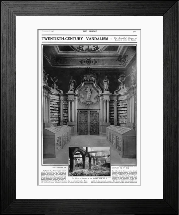 Framed Print : The library at Louvain ruined during WW1 Framed Print : The library at Louvain ruined during WW1