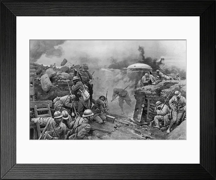 Framed Print : Development of trench warfare in France by Matania Framed Print : Development of trench warfare in France by Matania