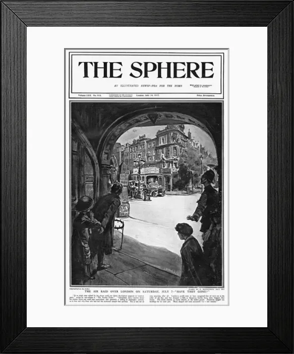 Framed Print : Sphere cover - Air Raid over London Framed Print : Sphere cover - Air Raid over London