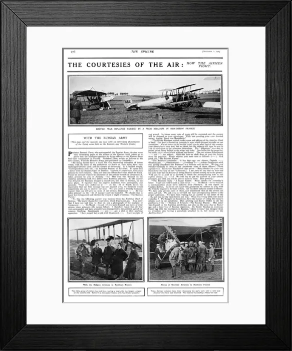 Framed Print : The courtesies of the air, WW1 Framed Print : The courtesies of the air, WW1