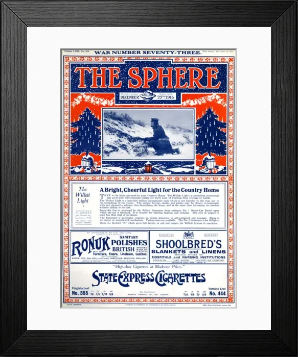 Framed Print : Front cover of The Sphere for Christmas 1915, WW1 Framed Print : Front cover of The Sphere for Christmas 1915, WW1