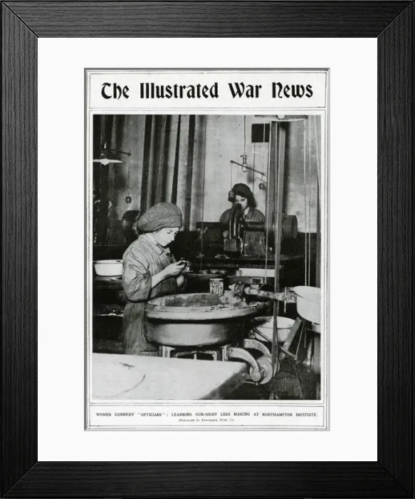Framed Print : Women gunnery opticians, Illustrated War News, WW1 Framed Print : Women gunnery opticians, Illustrated War News, WW1