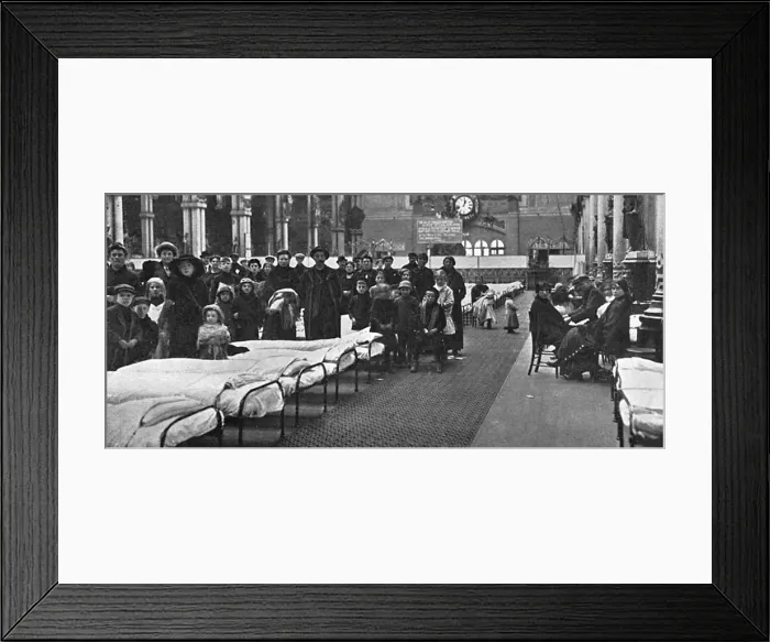 Framed Print : Belgian refugees accommodated at Alexandra Palace, WW1 Framed Print : Belgian refugees accommodated at Alexandra Palace, WW1