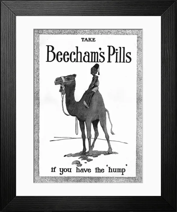Framed Print : Beechams Pills advertisement by Bruce Bairnsfather Framed Print : Beechams Pills advertisement by Bruce Bairnsfather