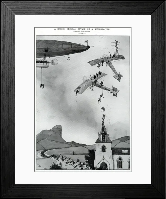 Framed Print : A Daring Frontal Attack on a Bomb Dropper, WW1 Framed Print : A Daring Frontal Attack on a Bomb Dropper, WW1