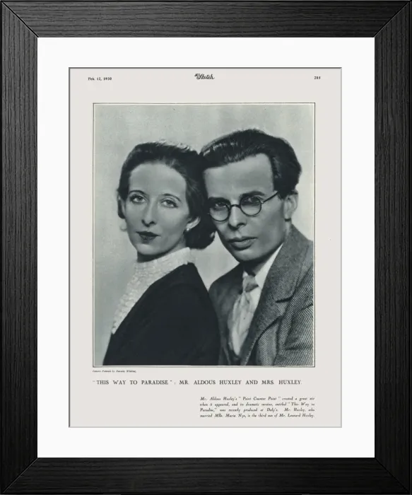 Framed Print : Aldous and Maria Huxley Framed Print : Aldous and Maria Huxley