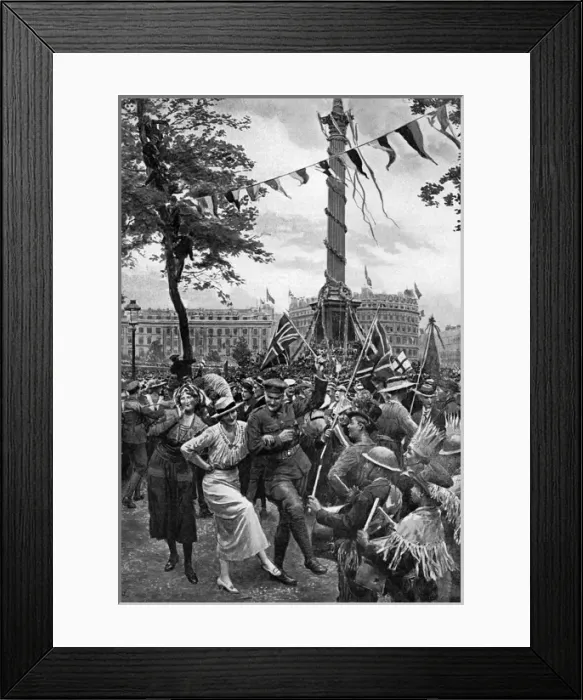 Framed Print : Peace Day in Trafalgar Square by Eduardo Matania