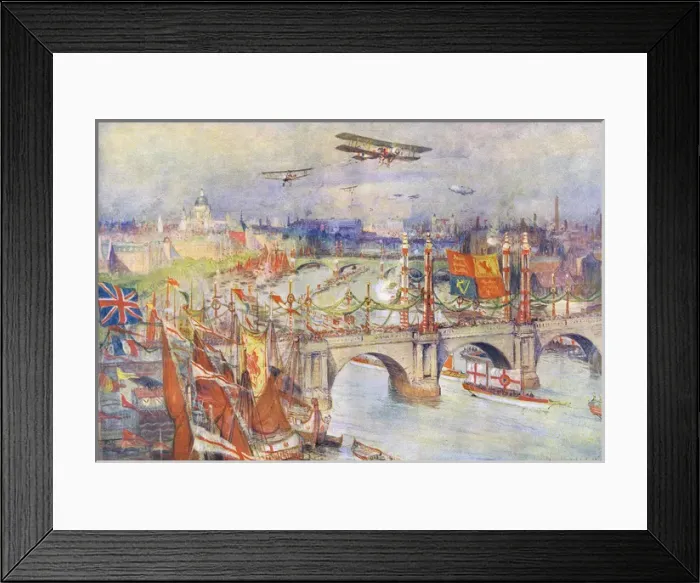 Framed Print : London in 1919 - a vision of the Thames Framed Print : London in 1919 - a vision of the Thames
