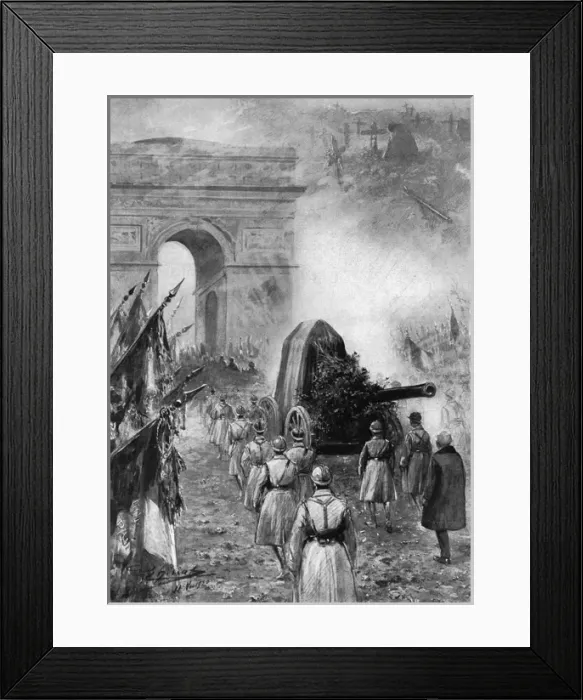 Framed Print : Burial of the unknown French soldier in Paris