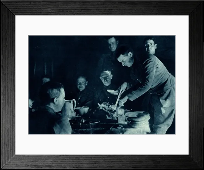 Framed Print : WW1 - Christmas Day dinner, British Camp, Salonika Framed Print : WW1 - Christmas Day dinner, British Camp, Salonika