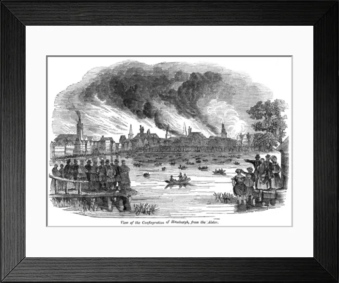 Framed Print : Hamburg fire 1842 Framed Print : Hamburg fire 1842
