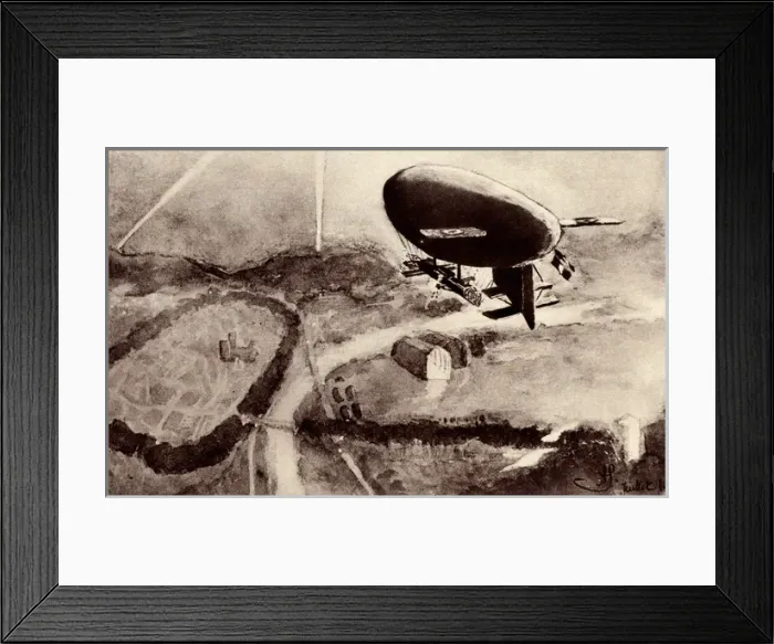 Framed Print : WW1 - French airship returning from action Framed Print : WW1 - French airship returning from action