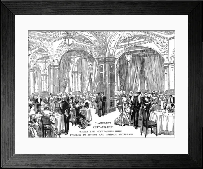 Framed Print : Claridges restaurant, 1907 Framed Print : Claridges restaurant, 1907