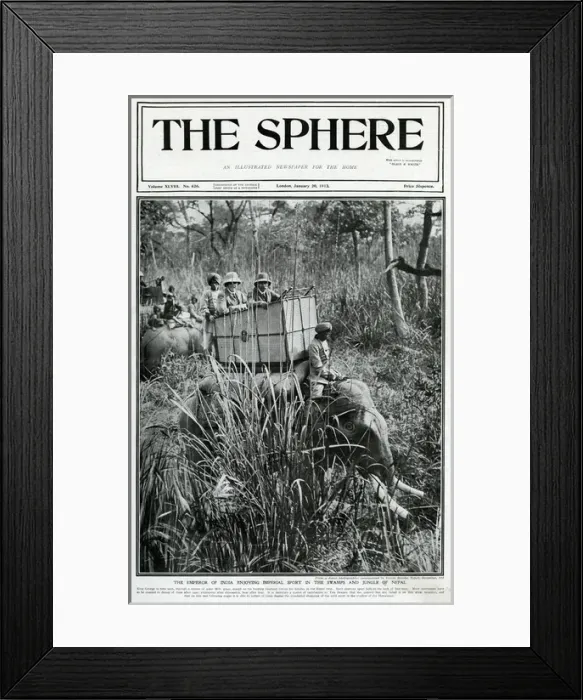 Framed Print : Emperor of India enjoying sport in the jungle 1912 Framed Print : Emperor of India enjoying sport in the jungle 1912
