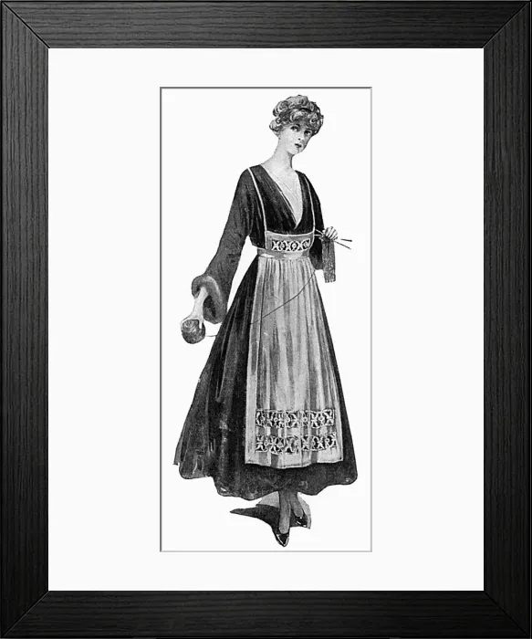 Framed Print : Working and knitting apron, WW1 Framed Print : Working and knitting apron, WW1