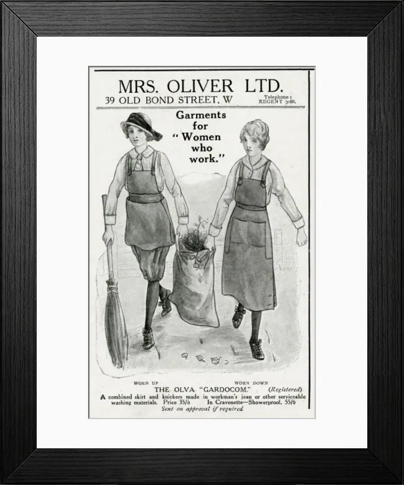 Framed Print : Garments for Women Who Work, WW1 Framed Print : Garments for Women Who Work, WW1