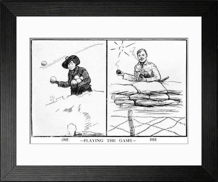 Framed Print : Playing the Game 1905 and 1915 Framed Print : Playing the Game 1905 and 1915