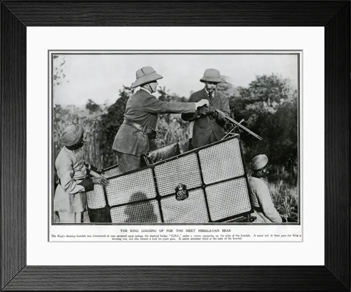 Framed Print : King Emperor among the Nepal tigers and bears 1911 Framed Print : King Emperor among the Nepal tigers and bears 1911