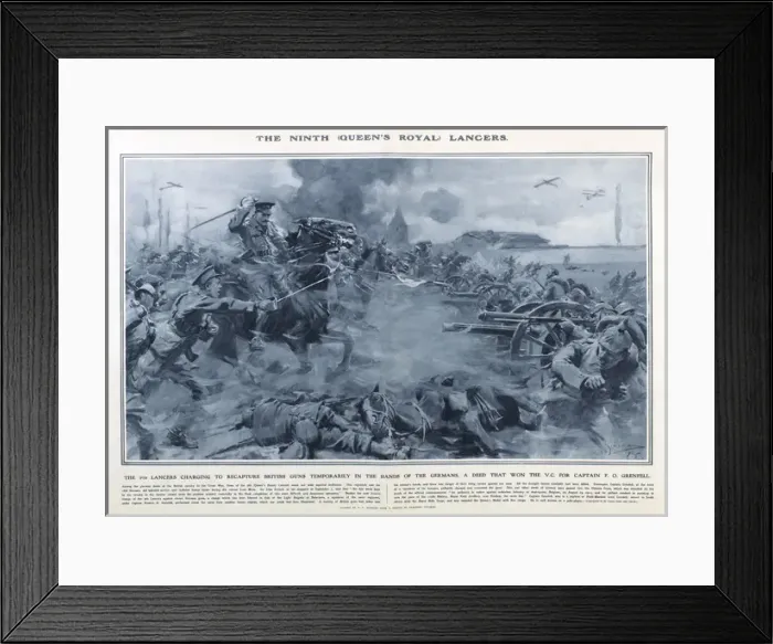 Framed Print : Ninth Lancers in Great War Deeds, WW1 Framed Print : Ninth Lancers in Great War Deeds, WW1