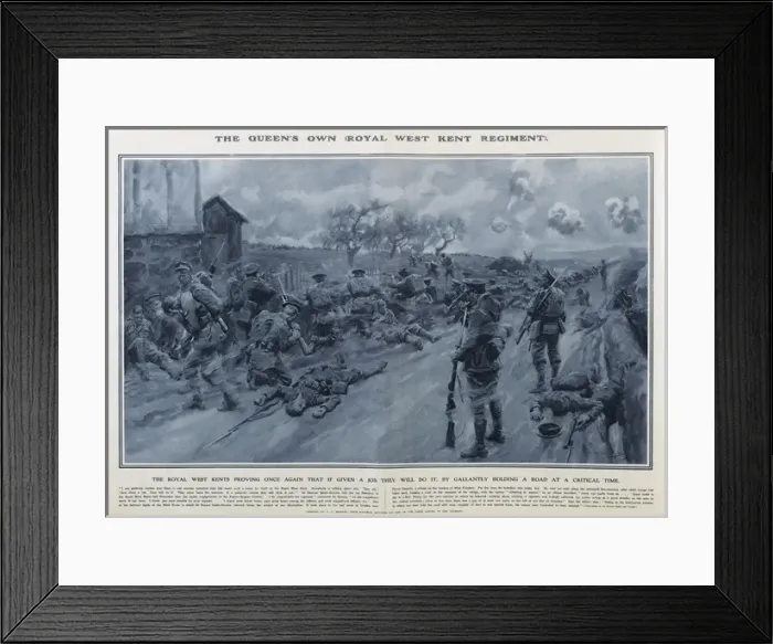 Framed Print : Royal West Kents in Great War Deeds, WW1