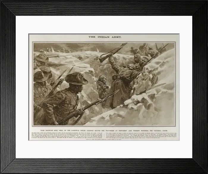 Framed Print : Naik Darwan Sing Negi in Great War Deeds, WW1 Framed Print : Naik Darwan Sing Negi in Great War Deeds, WW1