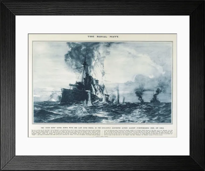 Framed Print : HMS Good Hope in Great War Deeds, WW1 Framed Print : HMS Good Hope in Great War Deeds, WW1