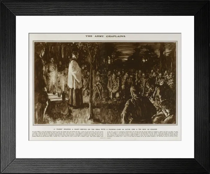 Framed Print : Army Chaplain in Great War Deeds, WW1 Framed Print : Army Chaplain in Great War Deeds, WW1