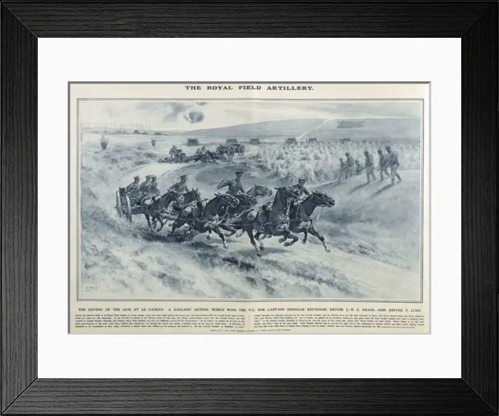 Framed Print : Royal Field Artillery in Great War Deeds, WW1