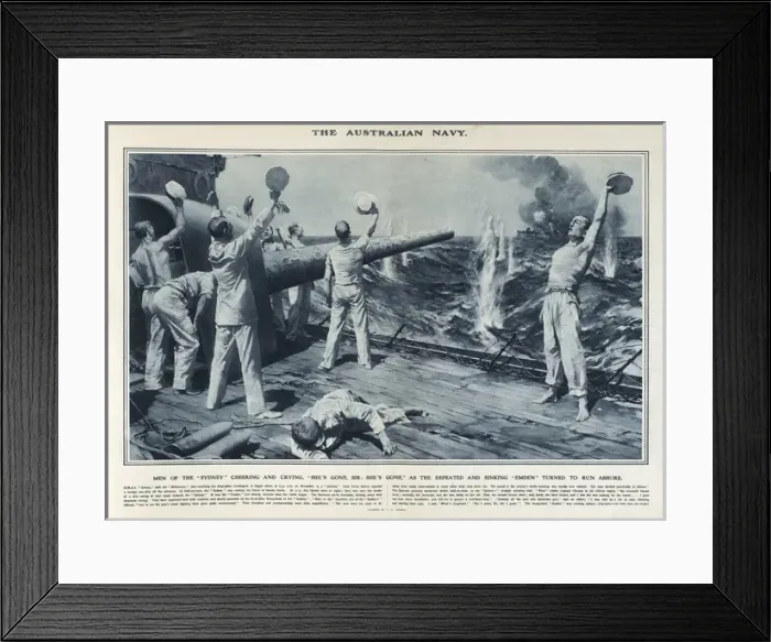 Framed Print : Men of the Australian Navy in Great War Deeds, WW1 Framed Print : Men of the Australian Navy in Great War Deeds, WW1