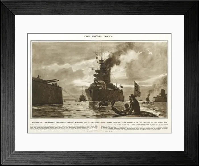 Framed Print : HMS Lion of the Royal Navy in Great War Deeds, WW1 Framed Print : HMS Lion of the Royal Navy in Great War Deeds, WW1