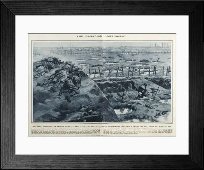 Framed Print : Canadian Light Infantry in Great War Deeds, WW1