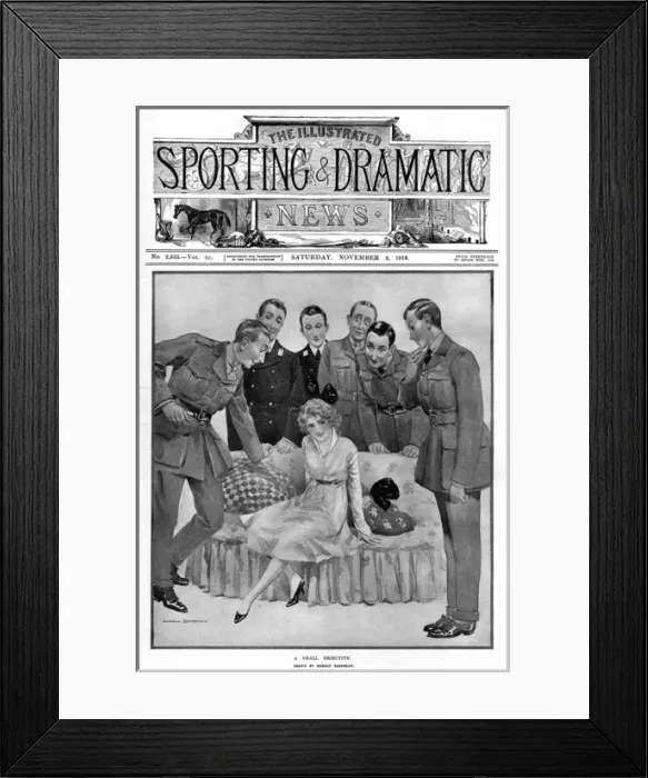 Framed Print : A Small Objective by Harold Earnshaw, WW1 cartoon