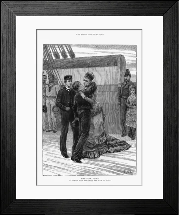 Framed Print : Royal princes return on H. M.s Bacchante, 1880 Framed Print : Royal princes return on H. M.s Bacchante, 1880