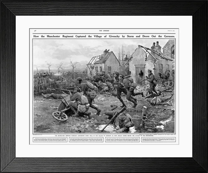 Framed Print : Manchester Regiment capture Givenchy 1914