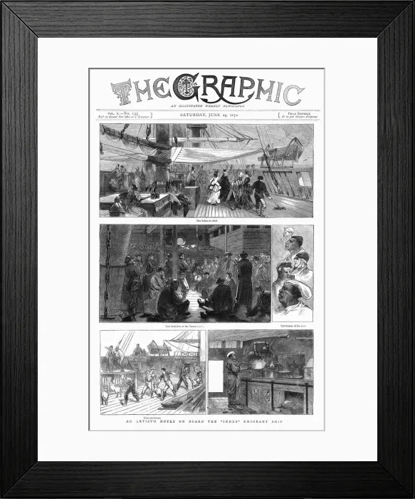 Framed Print : On board the Indus emigrant ship