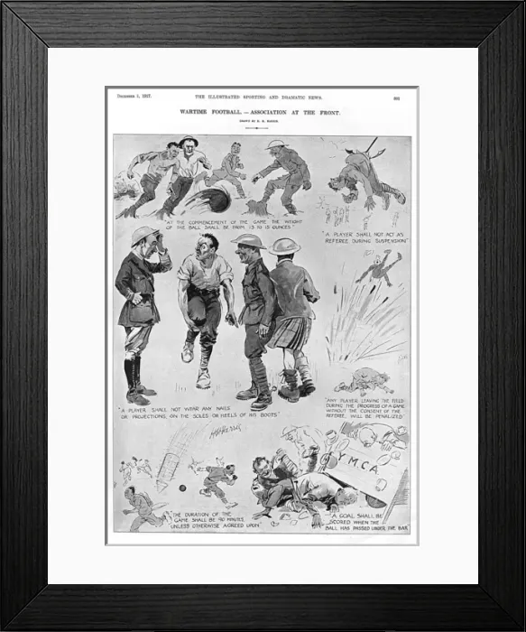 Framed Print : Wartime Football - Association at the Front, WWI Framed Print : Wartime Football - Association at the Front, WWI